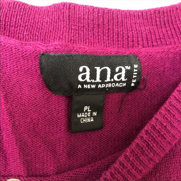 A.N.A Puffed Shoulders Long Sleeves Top Sweater Size LP - Picture 4 of 8